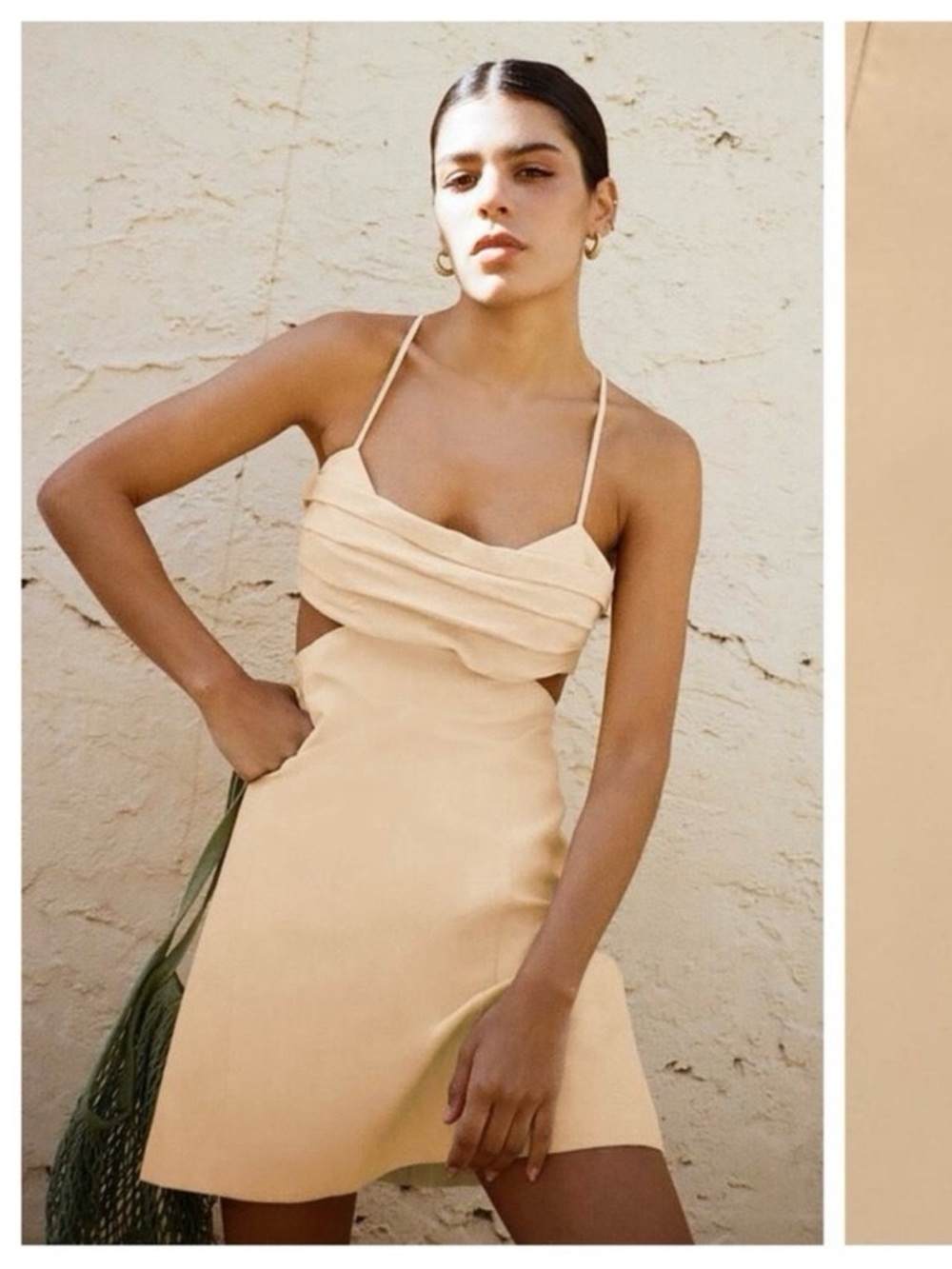 NWT Zara Beige Cutout Mini Dress